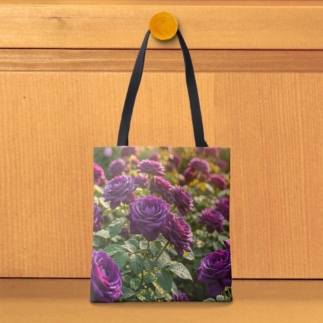 Purple Roses Tote Bag (Tote bag with purple roses)