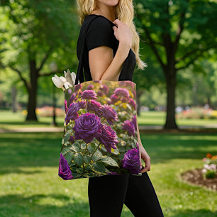 Purple Roses Tote Bag