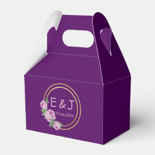 Purple Roses Wedding Favour Box