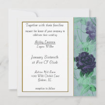 Purple Roses Wedding Invitation