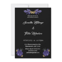 Purple Roses with Gold Moth Gothic Wedding