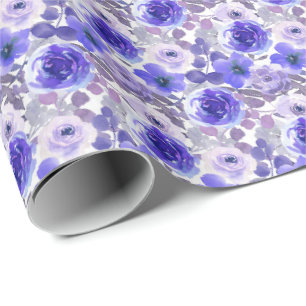 Purple Roses Wrapping Paper