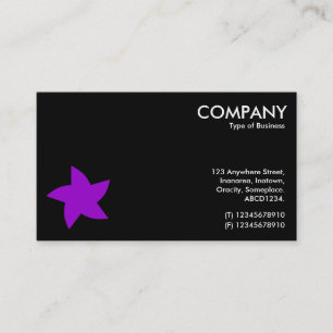 Purple Rotating Star Symbol - Black Business Card