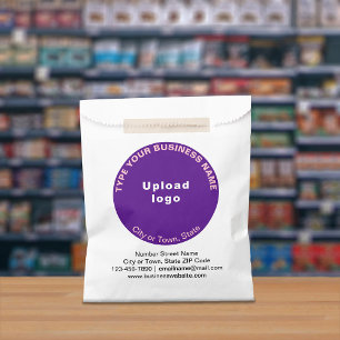 Purple Round Business Brand on Paper Bag