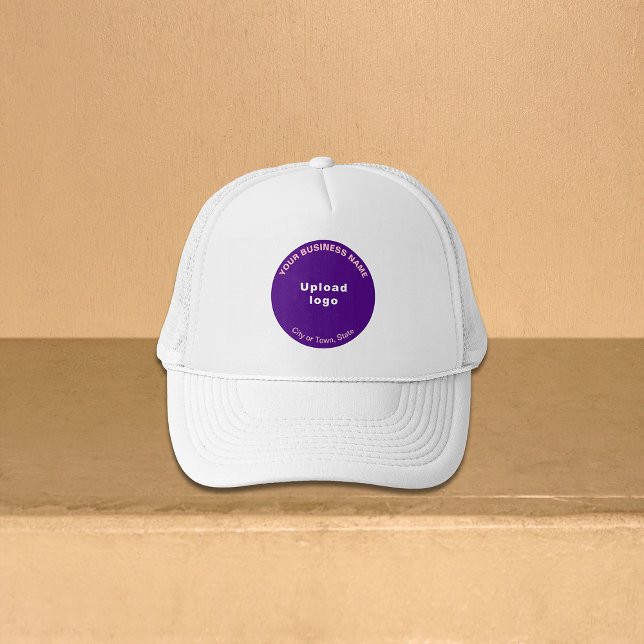 Purple Round Business Brand on Trucker Hat (Purple round business brand on trucker hat)