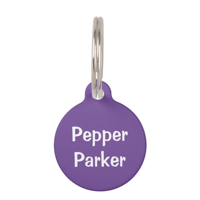 Purple Round ID Pet Tag (Front)