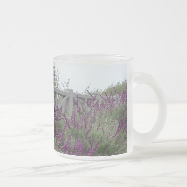 Purple Row Frosted Glass Coffee Mug (Right)