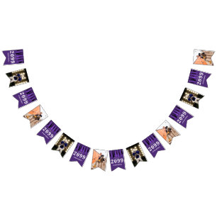 Purple Row of Tassels Photo Graduation Bunting