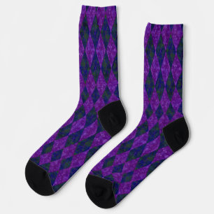 Purple Royal Argyle Socks