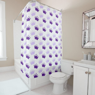 Purple Royal Crowns Fairytale Prince Storybook Shower Curtain