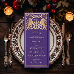 Purple Royal Lion Mediaeval Sword Wedding Flat Men Menu