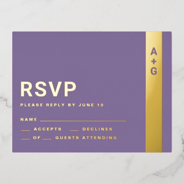 Purple RSVP Card (Front)