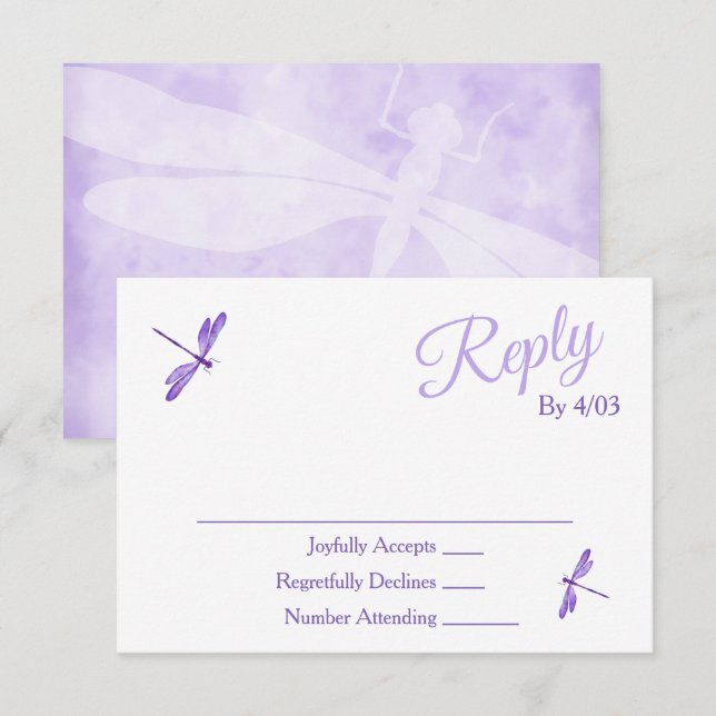 Purple RSVP Enclosure Cards (Front/Back)