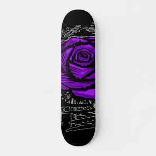 Purple Rugged Rose Graffiti Art • Urban Street Skateboard