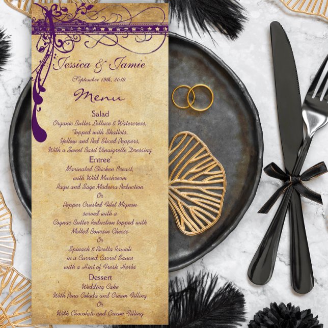 Purple Rustic Backyard or Medieval Renaissance Menu (Creator Uploaded)