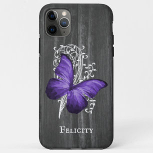 Purple Rustic Butterfly Personalised Case-Mate iPhone Case