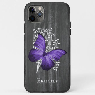 Purple Rustic Butterfly Personalised Case-Mate iPhone Case