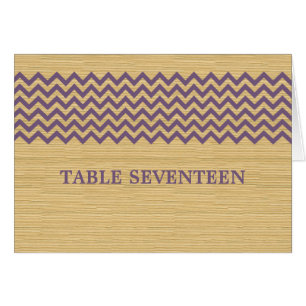 Purple Rustic Chevron Table Number Card