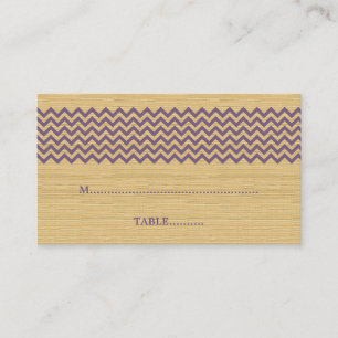 Purple Rustic Chevron Wedding Place Card