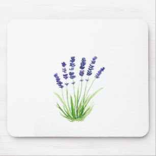 Purple rustic floral garden watercolor lavender mouse pad
