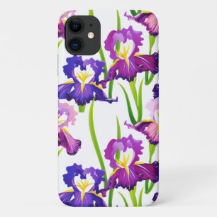 Purple Rustic Meadow Iris Flowers Watercolor Case-Mate iPhone Case
