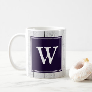 Purple Rustic Monogram Mug