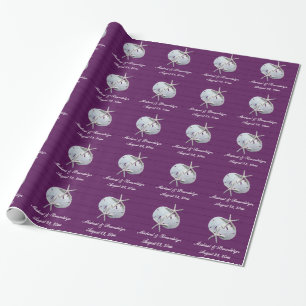 Purple Rustic Sand Dollar Starfish Gift Wrap