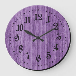 Purple Rustic Wooden Clock