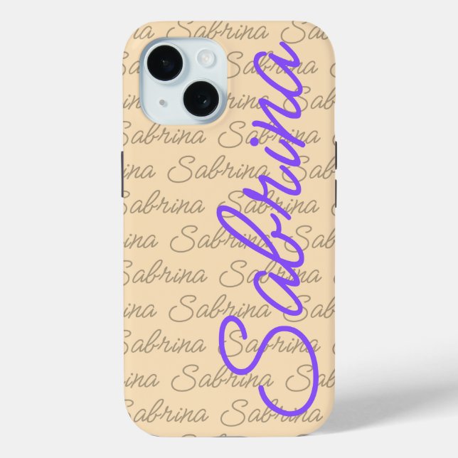 Purple Sabrina Signature Name Pattern  Case-Mate iPhone Case (Back)