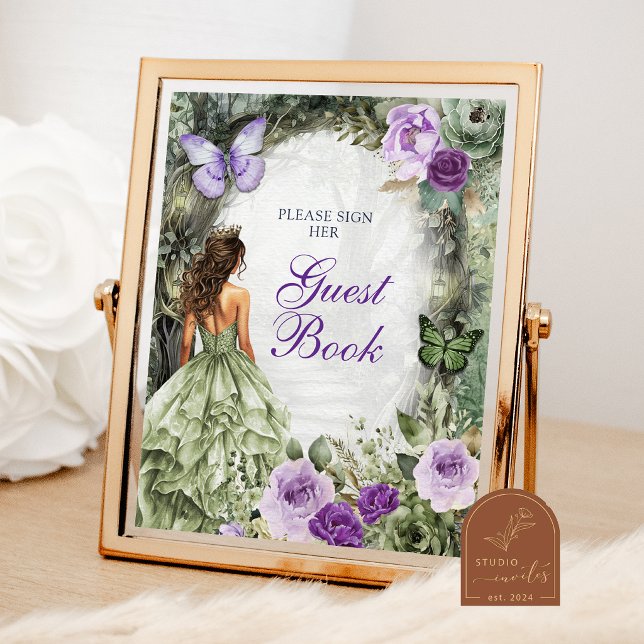 Purple Sage Enchanted Forest Guestbook Sign (Creator Uploaded)
