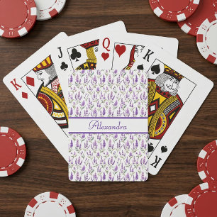 Purple Sage Green Lavender Custom Name Playing Cards