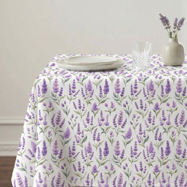 Purple Sage Green Lavender Flowers Tablecloth (Creator Uploaded)