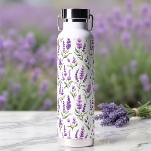 Purple Sage Green Lavender Flowers Water Bottle
