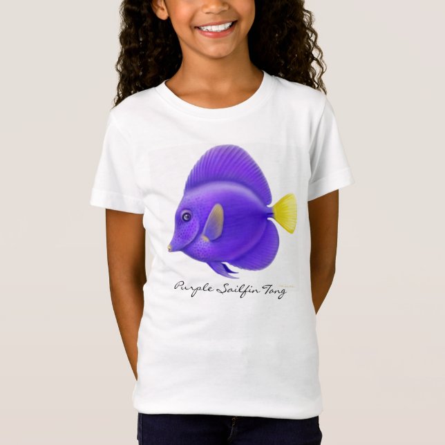 Purple Sailfin Tang Girls Baby Doll Top (Front)