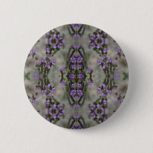 Purple Salt Heliotrope Wildflower Pattern 6 Cm Round Badge