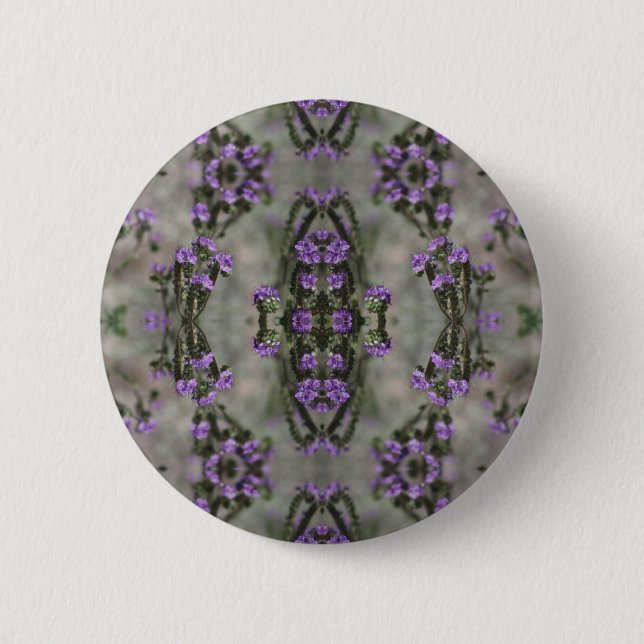 Purple Salt Heliotrope Wildflower Pattern 6 Cm Round Badge (Front)