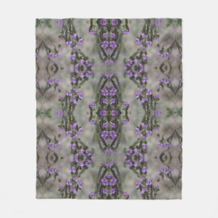 Purple Salt Heliotrope Wildflower Pattern Fleece Blanket