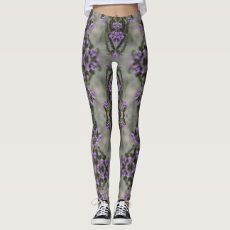 Purple Salt Heliotrope Wildflower Pattern Leggings