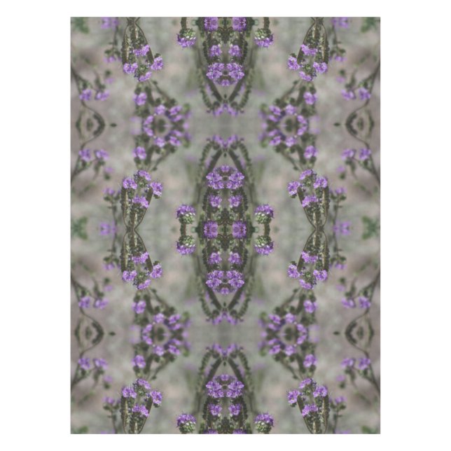 Purple Salt Heliotrope Wildflower Pattern Tableclo Tablecloth (Front)