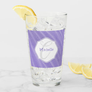 Purple Sand Ripples Personalised Drinking Glass