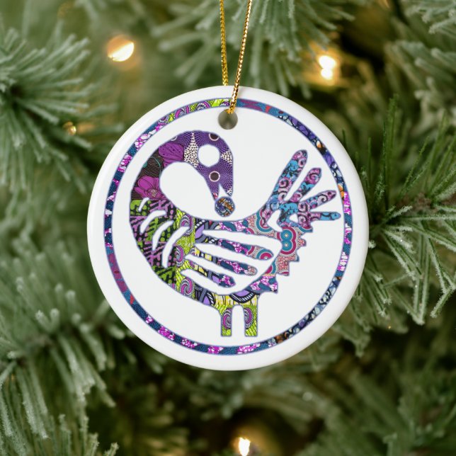 Purple Sankofa Bird Ceramic Tree Decoration (Tree)
