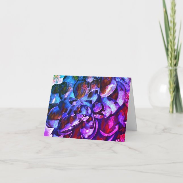 Purple Sapphire Flower Card (Blank Inside) (Front)