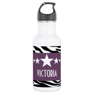 Purple Sassy Star Zebra 532 Ml Water Bottle