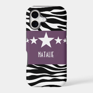 Purple Sassy Star Zebra BT iPhone 5 Case