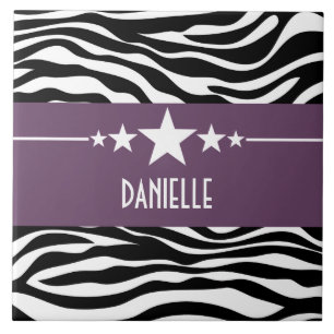 Purple Sassy Star Zebra Tile