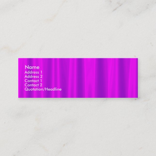 Purple Satin Mini Business Card (Front)