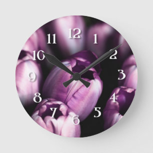 Purple Satin Round Clock