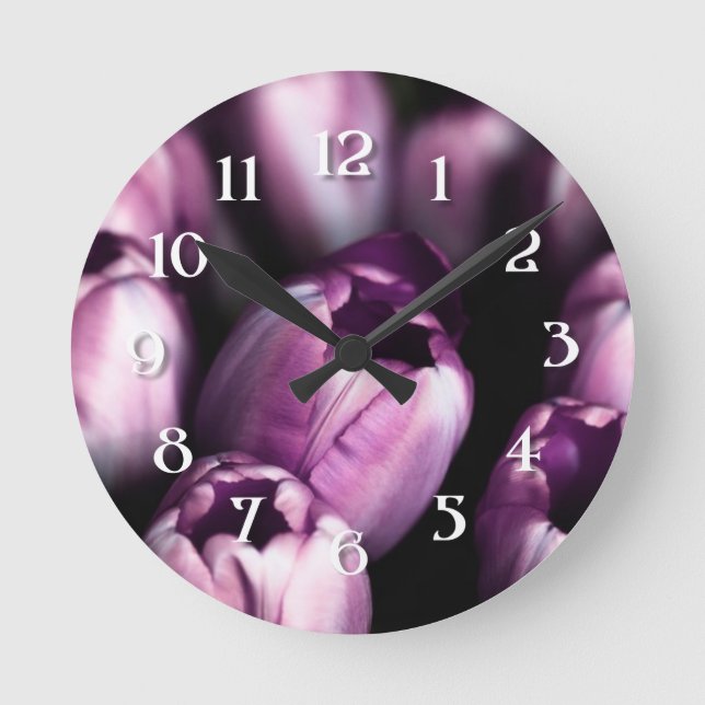 Purple Satin Round Clock (Front)