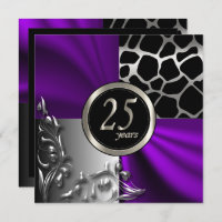 Purple Satin & Silver 25 Year Party