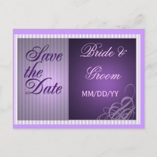 Purple save the date card